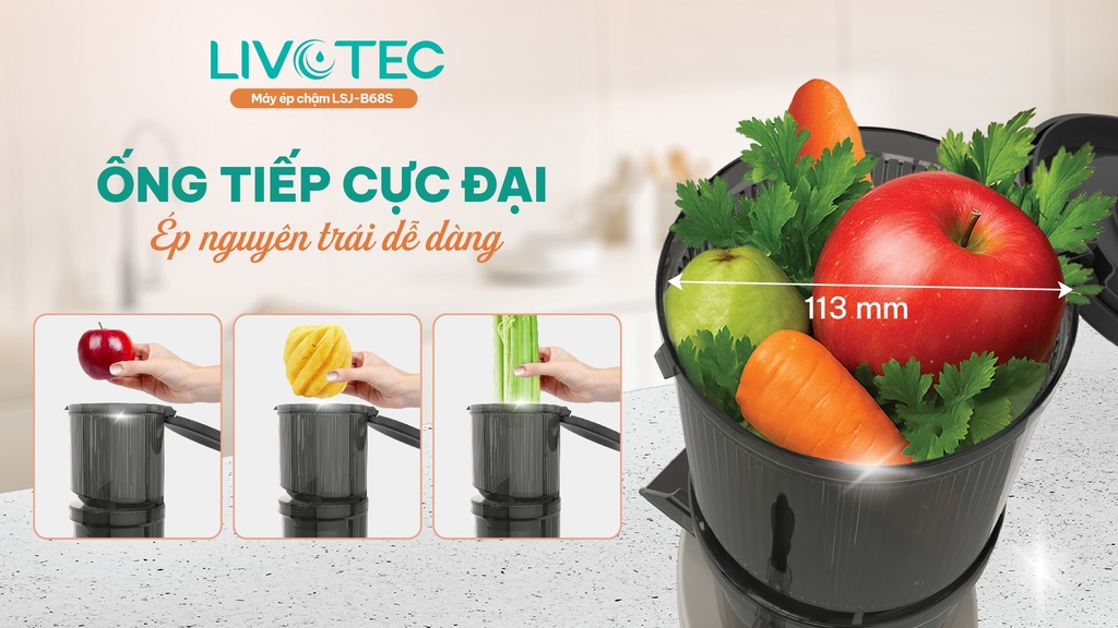 Máy ép chậm Livotec LSJ-B68S - Vàng Be (1tx4)