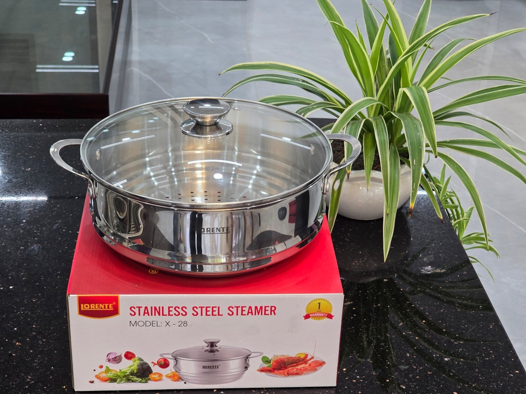Xững hấp đa dụng 28cm inox 304 Lorente X-28 (1tx4)