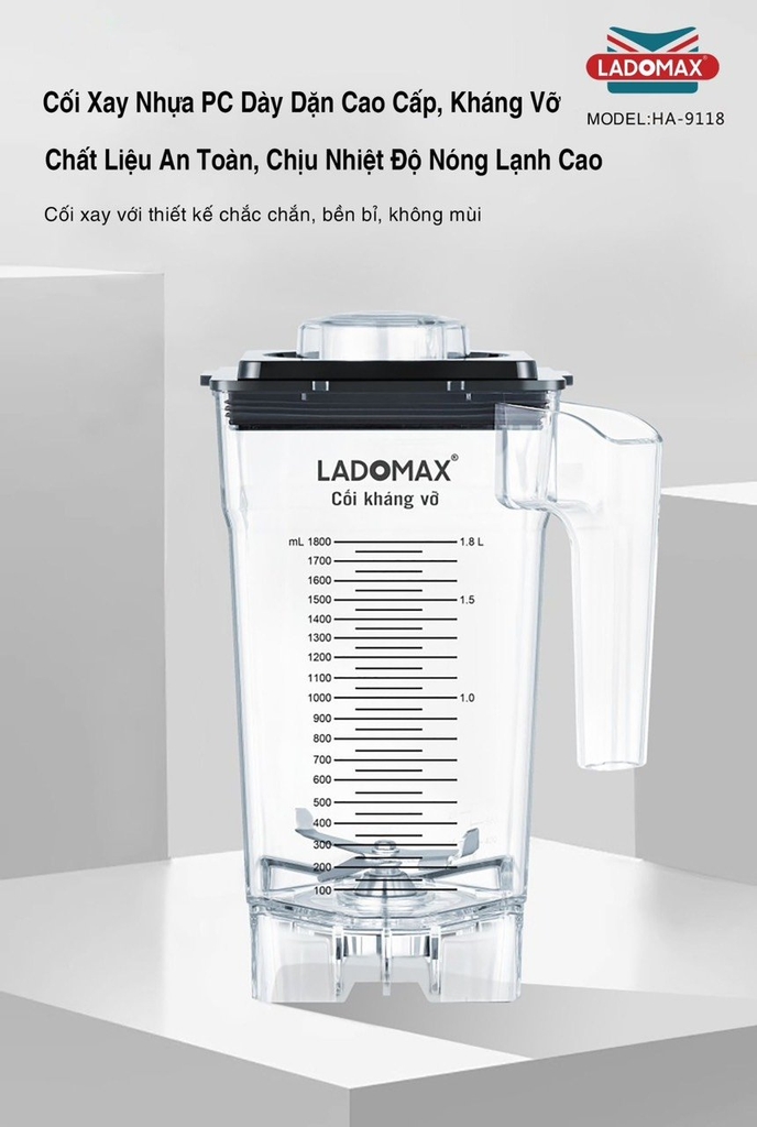 Máy xay sinh tố công nghiệp Ladomax Ha-9118 (1tx2)