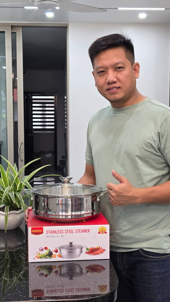Xững hấp đa dụng 28cm inox 304 Lorente X-28 (1tx4)