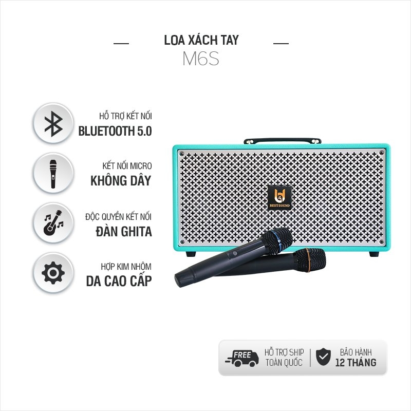 Loa kéo xách tay cao cấp Bestsound M6S, Bass 6.5 inch đôi, 100W