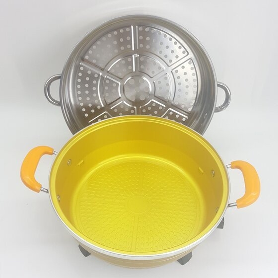 Lẩu điện hấp 5L Ladomax Ha-233T, Tròn (1tx5)