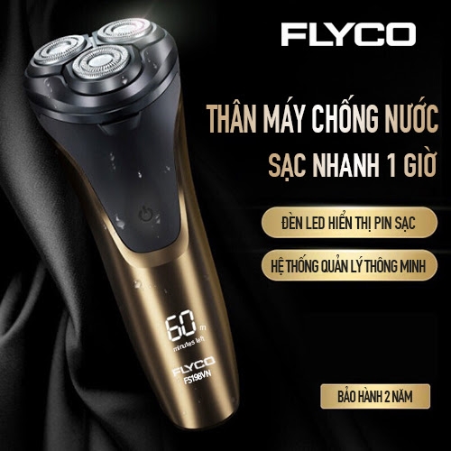 Máy cạo râu 3 lưỡi kép chống thấm nước Flyco FS198VN