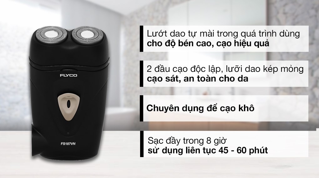 Máy cạo râu hai lưỡi Flyco FS-187VN