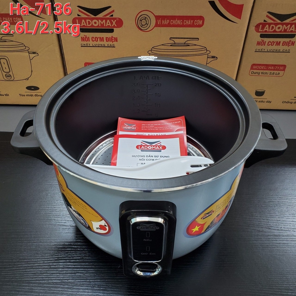 Nồi cơm điện nắp rời 3.6L Ladomax Ha-7136