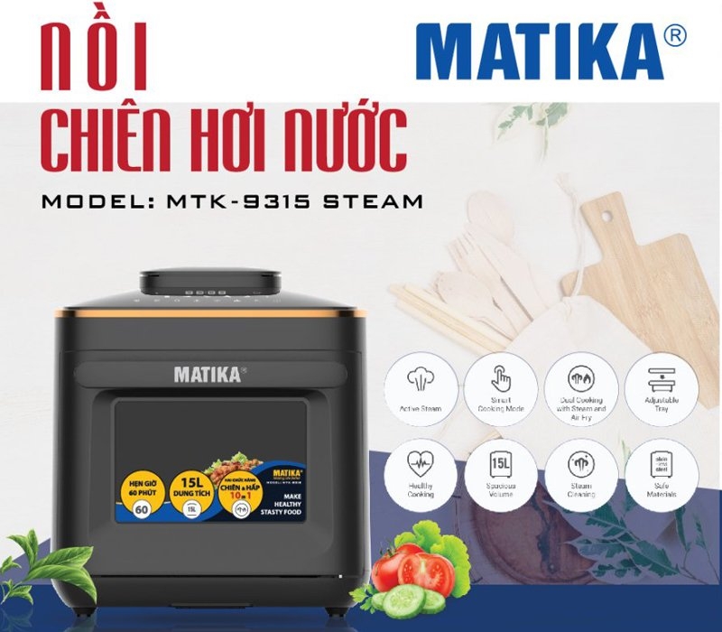 Nồi chiên hơi nước 15L Matika MTK-9315
