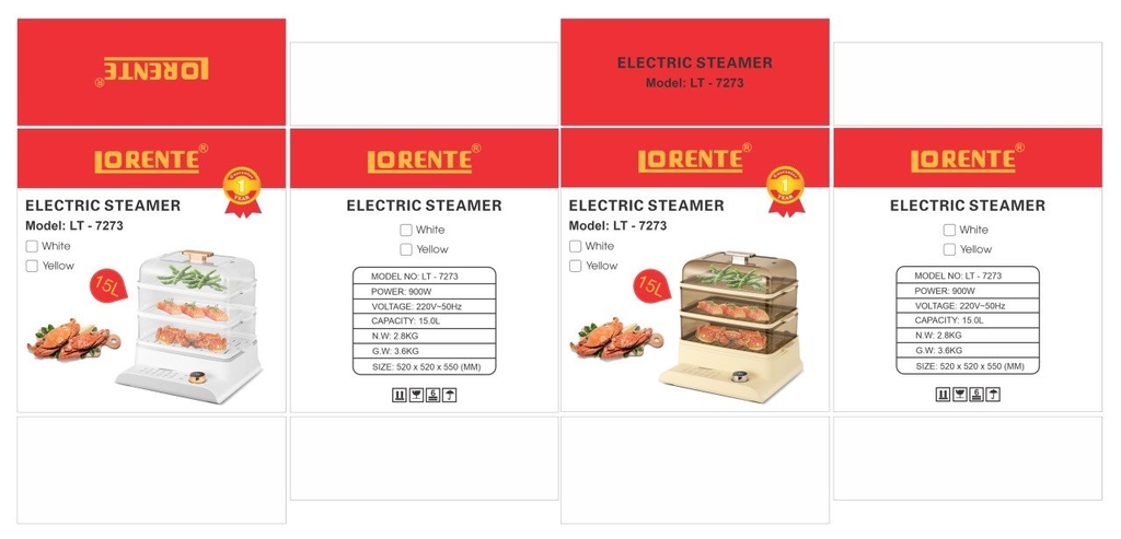 Nồi hấp 15L 3 tầng Lorente LT-7273