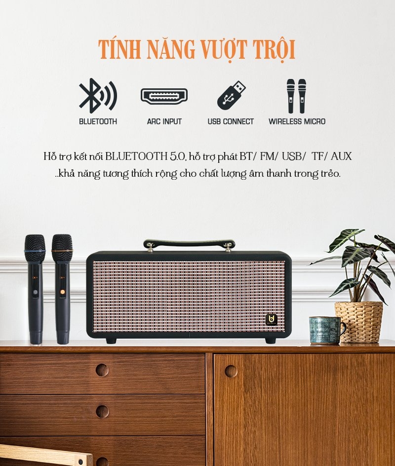 Loa kéo xách tay BestSound M5, Bass đôi 5inch, 80W