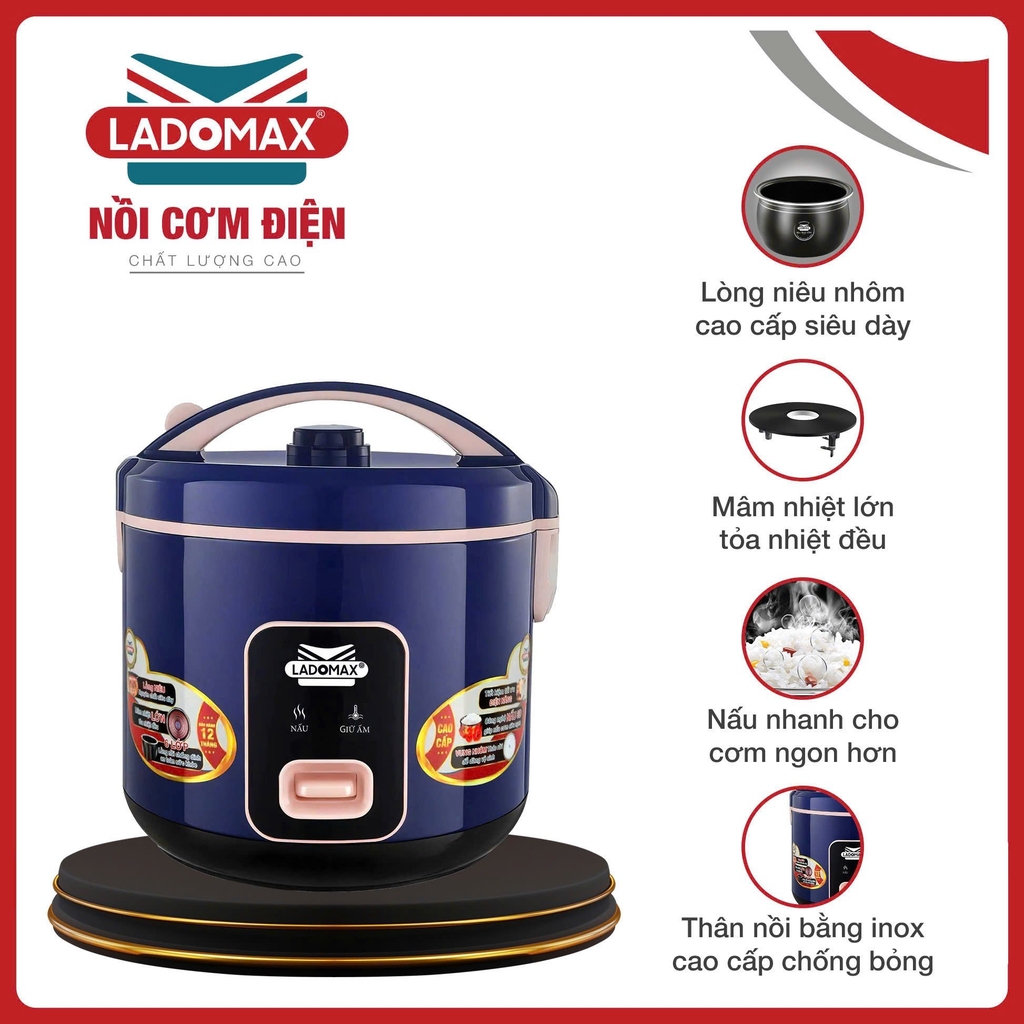 Nồi cơm điện 2.2L Ladoamax HA-7822 (1tx6)
