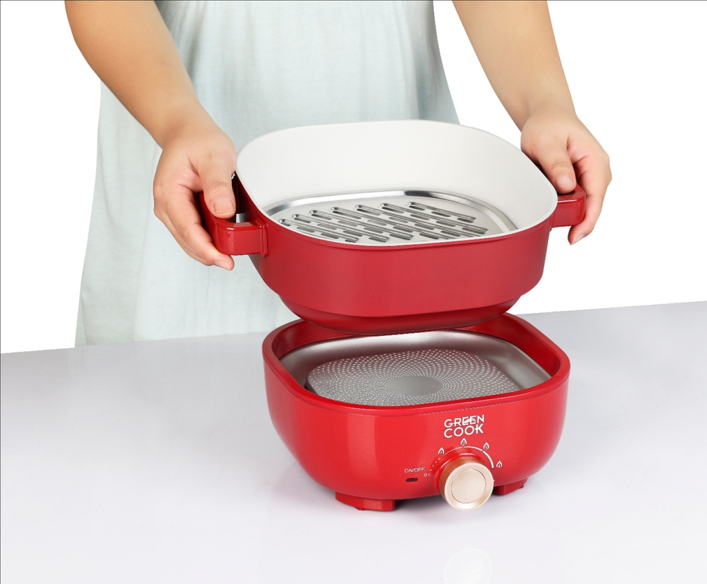 Nồi lẩu điện nhôm đúc Greencook GCEH233 (1tx8)