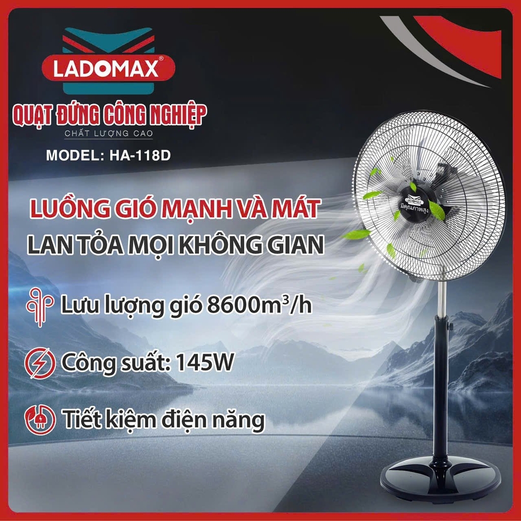 Quạt đứng công nghiệp Ladomax Ha-118D
