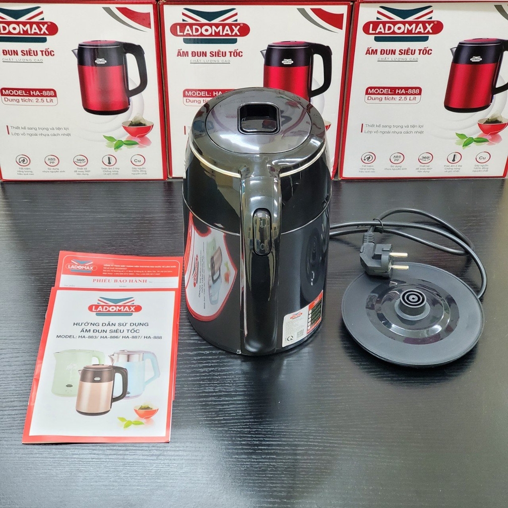 Ấm đun siêu tốc 2 lớp Ladomax Ha-888