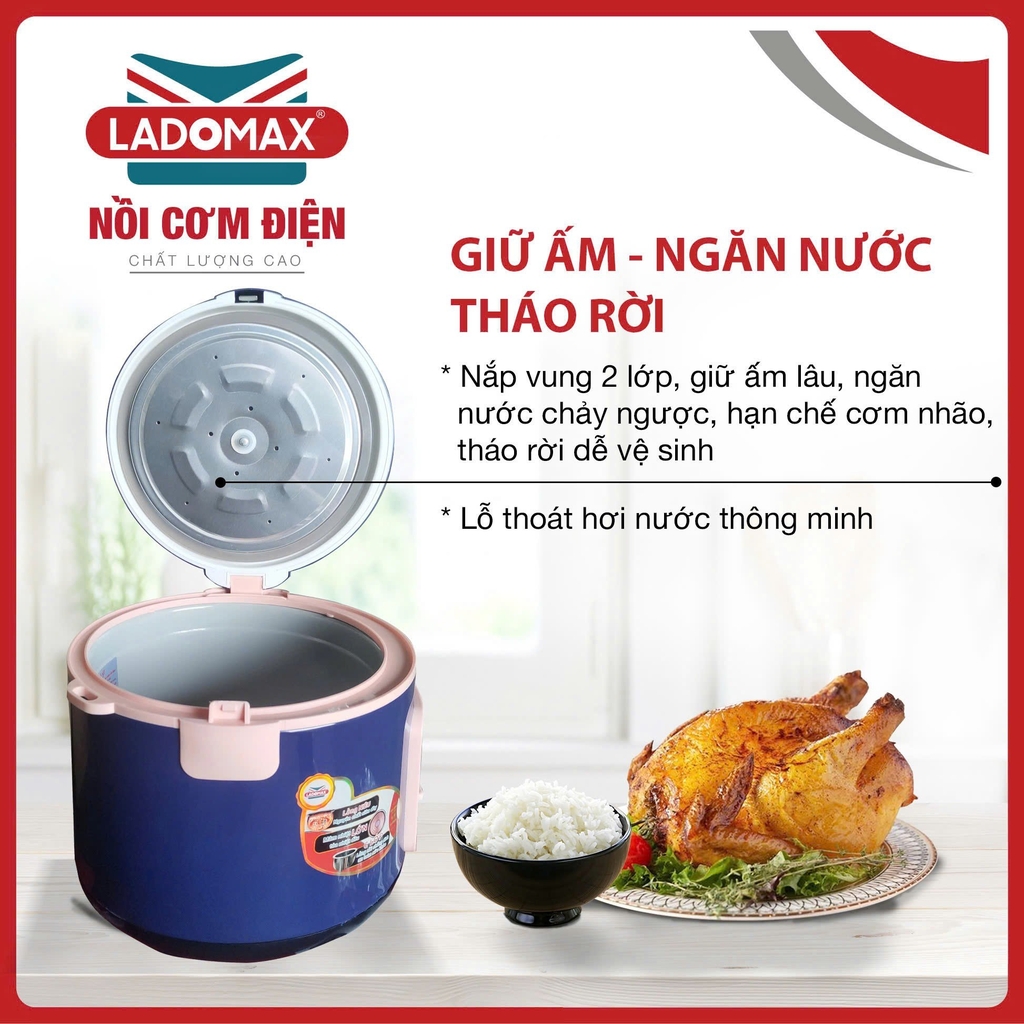 Nồi cơm điện 2.2L Ladoamax HA-7822 (1tx6)