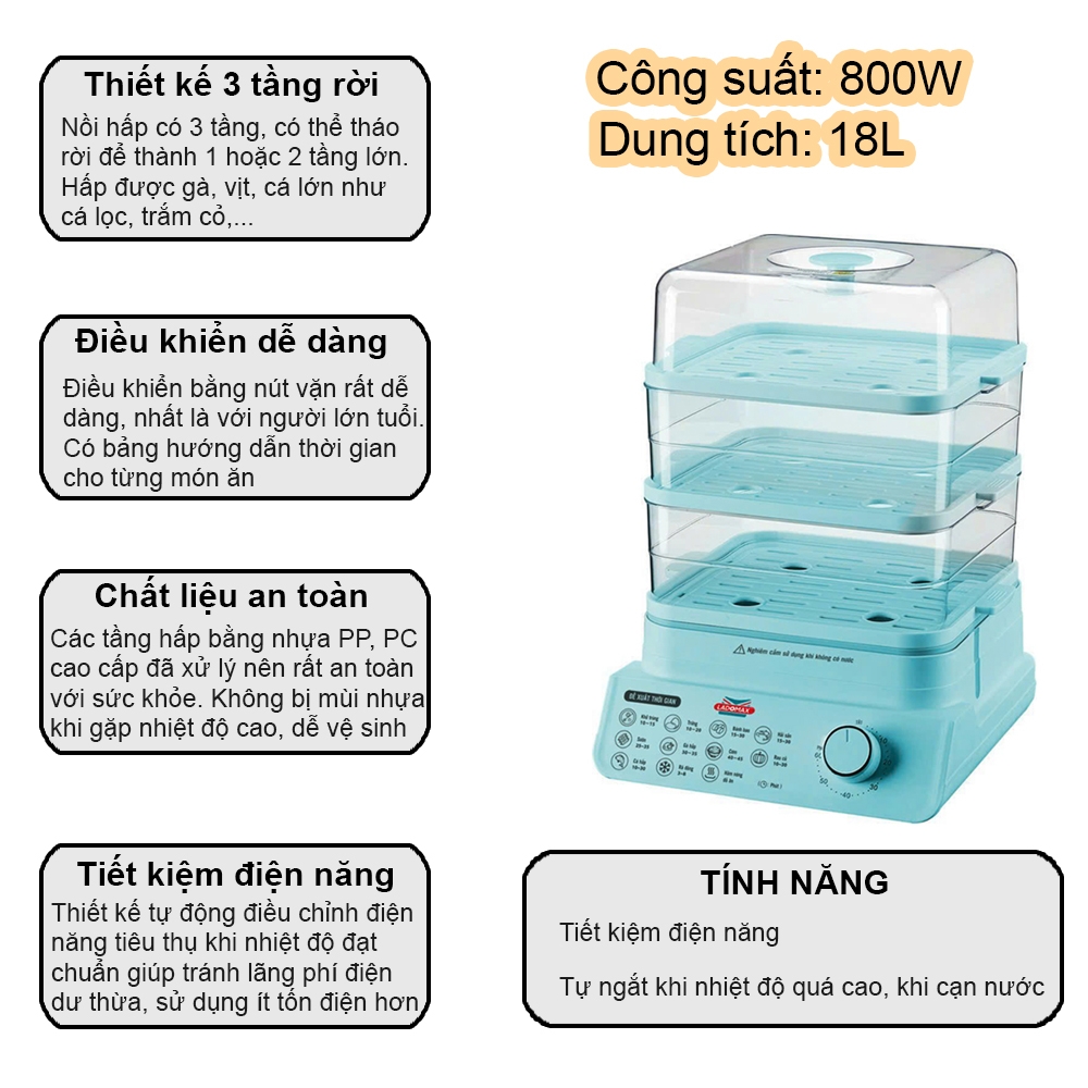 Nồi chưng, hấp, rã đông, tiệt trùng Ladomax Ha-2318 (1tx4)