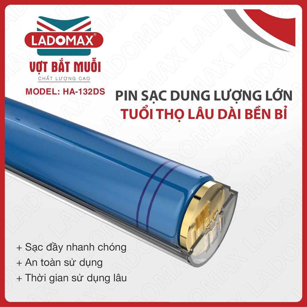 Vợt Muỗi Ladomax Ha-132DS (1tx60)