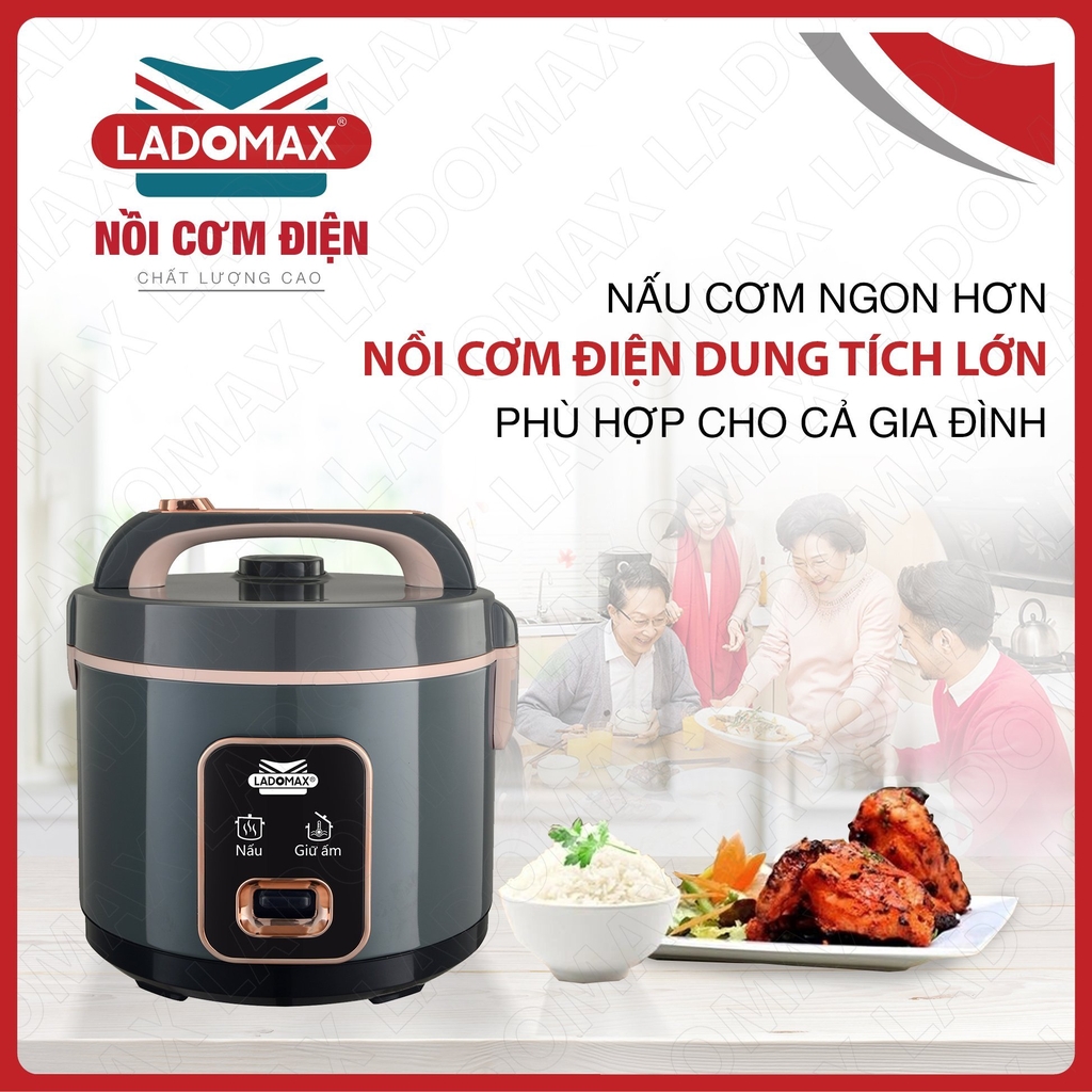 Nồi cơm điện 1.8L Ladomax Ha-7918 (1tx6)