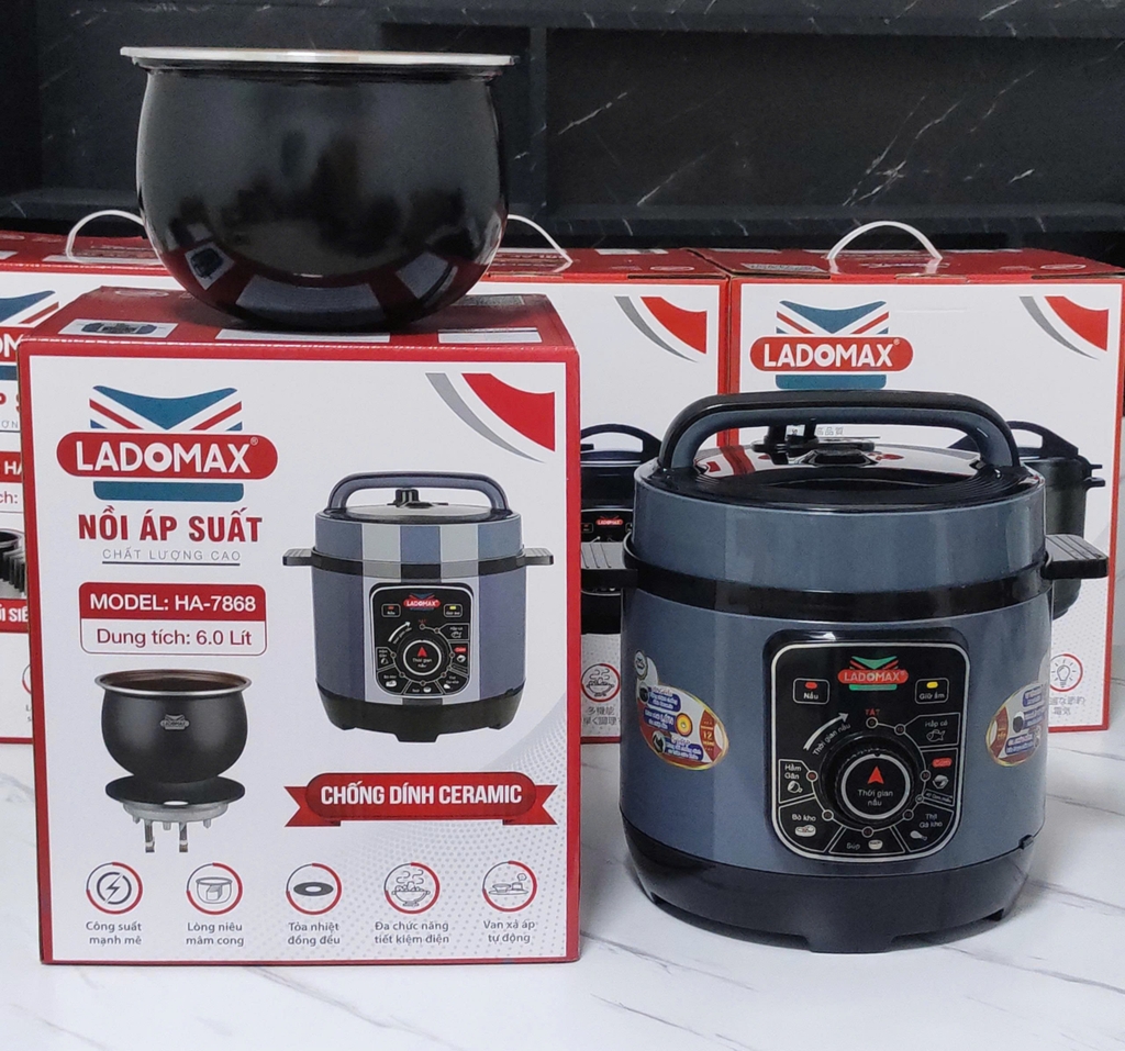 Nồi áp suất 6.0L Ladomax Ha7868 (1tx4)
