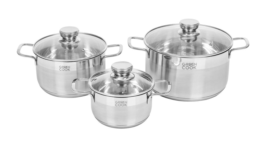 Bộ 3 nồi inox 5 đáy Greencook GCS232-T1 (1tx4)