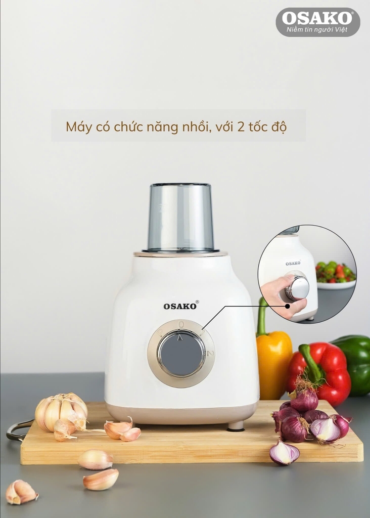Máy xay sinh tố 2 cối nhựa Osako ST02, 400W, (1tx6)