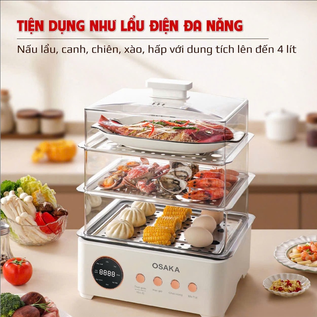 Nồi lẩu hấp đa năng Osaka MP666 (1tx1)