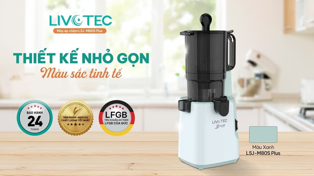 Máy ép chậm Livotec LSJ-M80S Plus - Xanh Min (1tx4)
