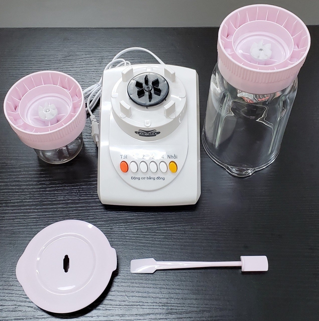 Máy xay sinh tố 2 cối thủy tinh Ladomax Ha-9166-2 (1tx8)