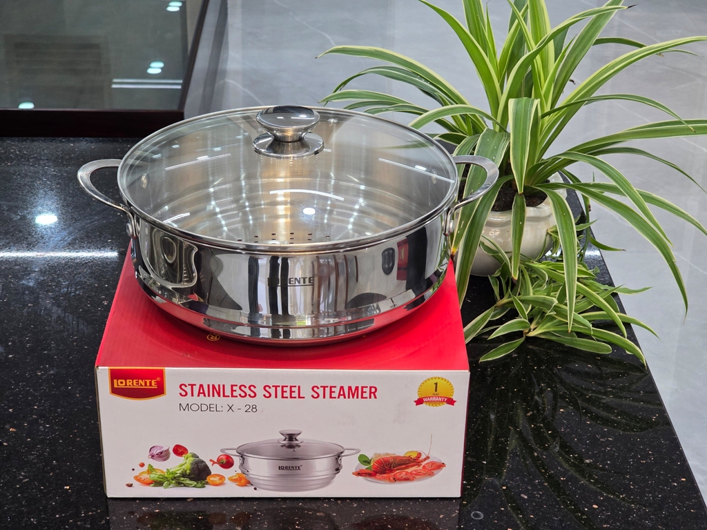 Xững hấp đa dụng 28cm inox 304 Lorente X-28 (1tx4)