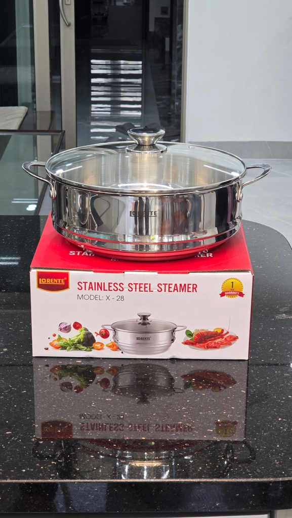 Xững hấp đa dụng 28cm inox 304 Lorente X-28 (1tx4)