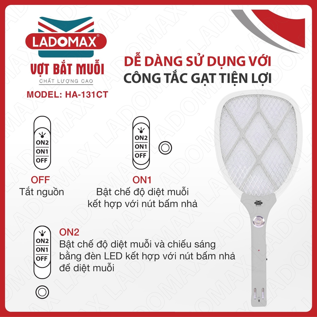 Vợt Muỗi Ladomax Ha-131CT (1tx60)