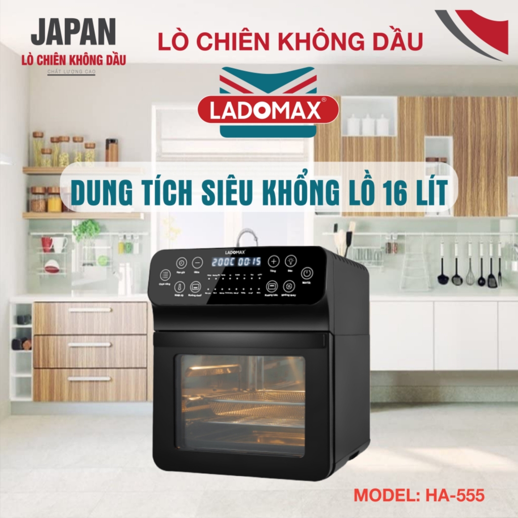Nồi chiên không dầu 16L Ladomax Ha-555