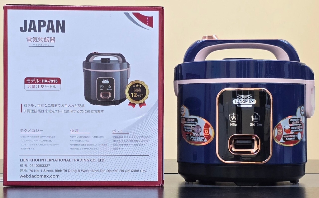 Nồi cơm điện 1.5L Ladomax Ha-7915 (1tx6)