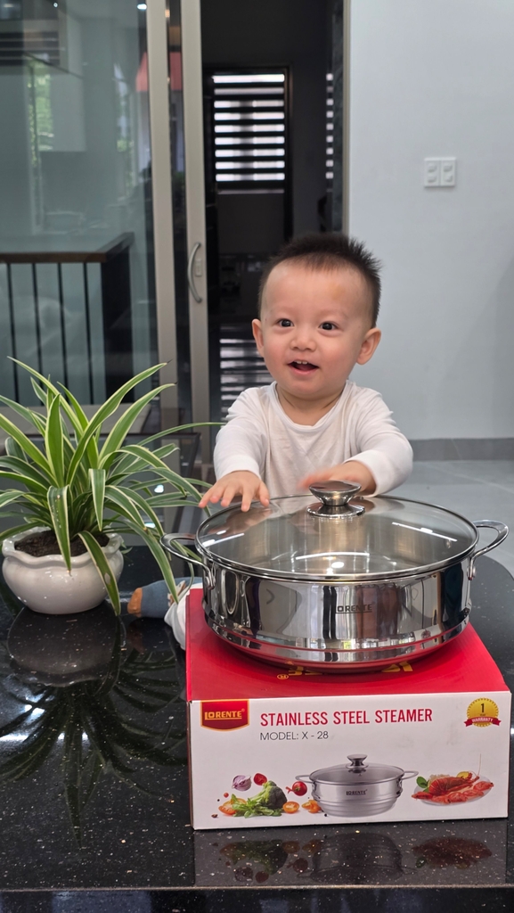 Xững hấp đa dụng 28cm inox 304 Lorente X-28 (1tx4)