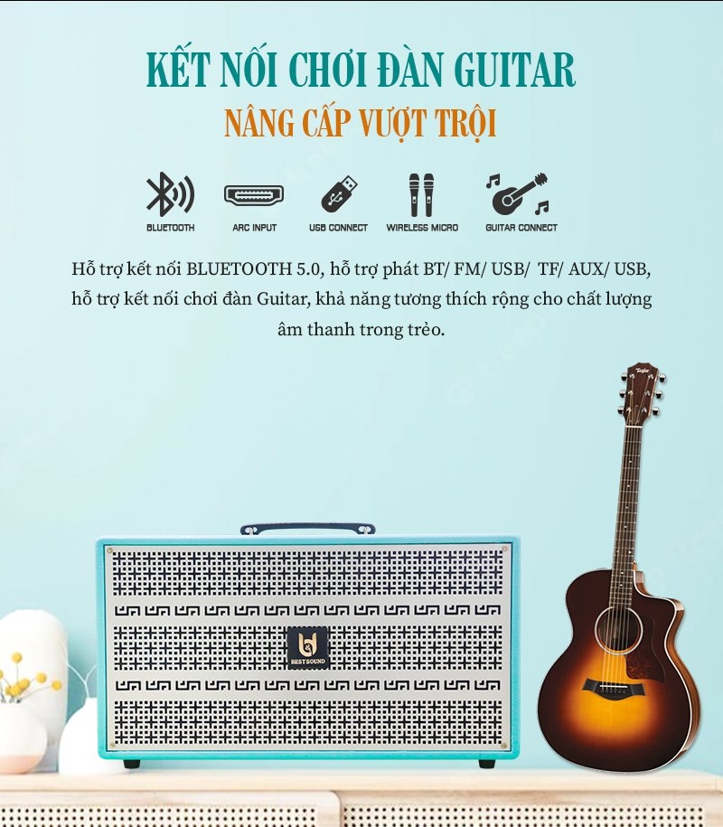 Loa kéo xách tay Bestsound M8PRO, Bass 8 inch đôi, 100W