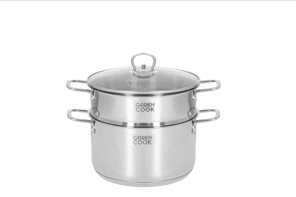 Nồi xửng hấp inox đa năng 24cm Greencook GCSTO2-24IH (1tx4)