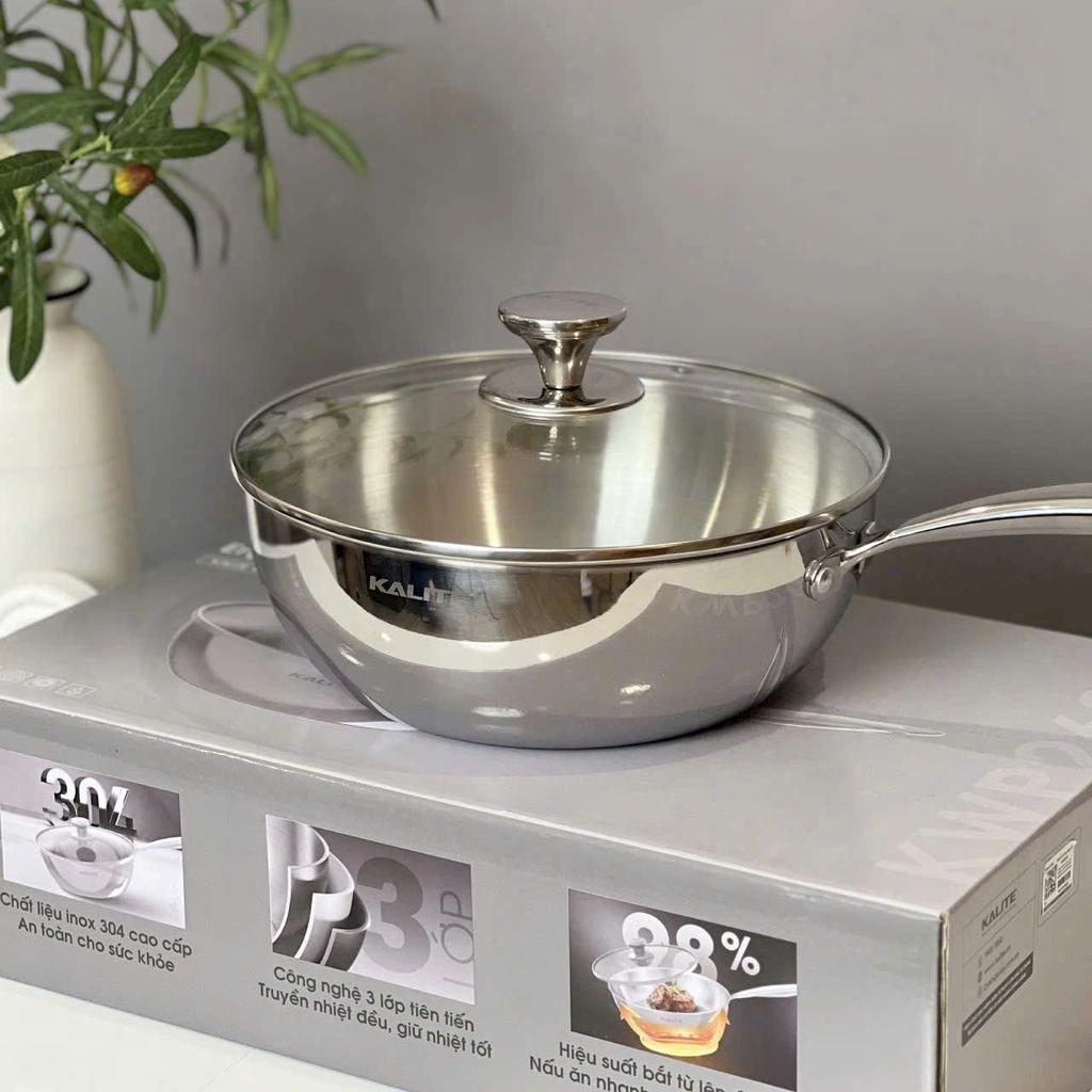 Chảo xào inox 3 lớp 26cm Kalite KWP2601