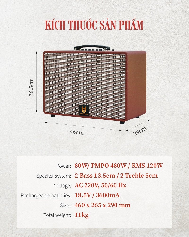 Loa kéo xách tay Bestsound M10, Bass 10 inch, 100W