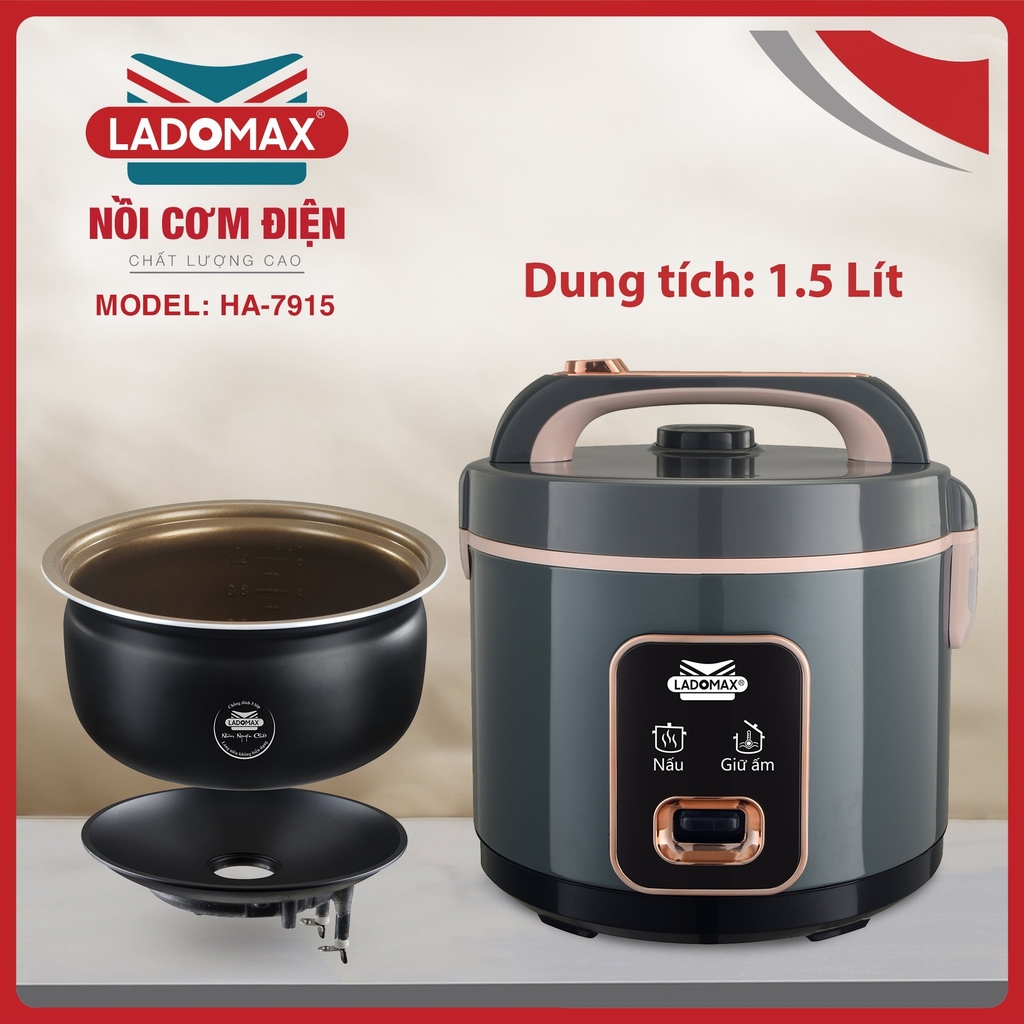 Nồi cơm điện 1.5L Ladomax Ha-7915 (1tx6)