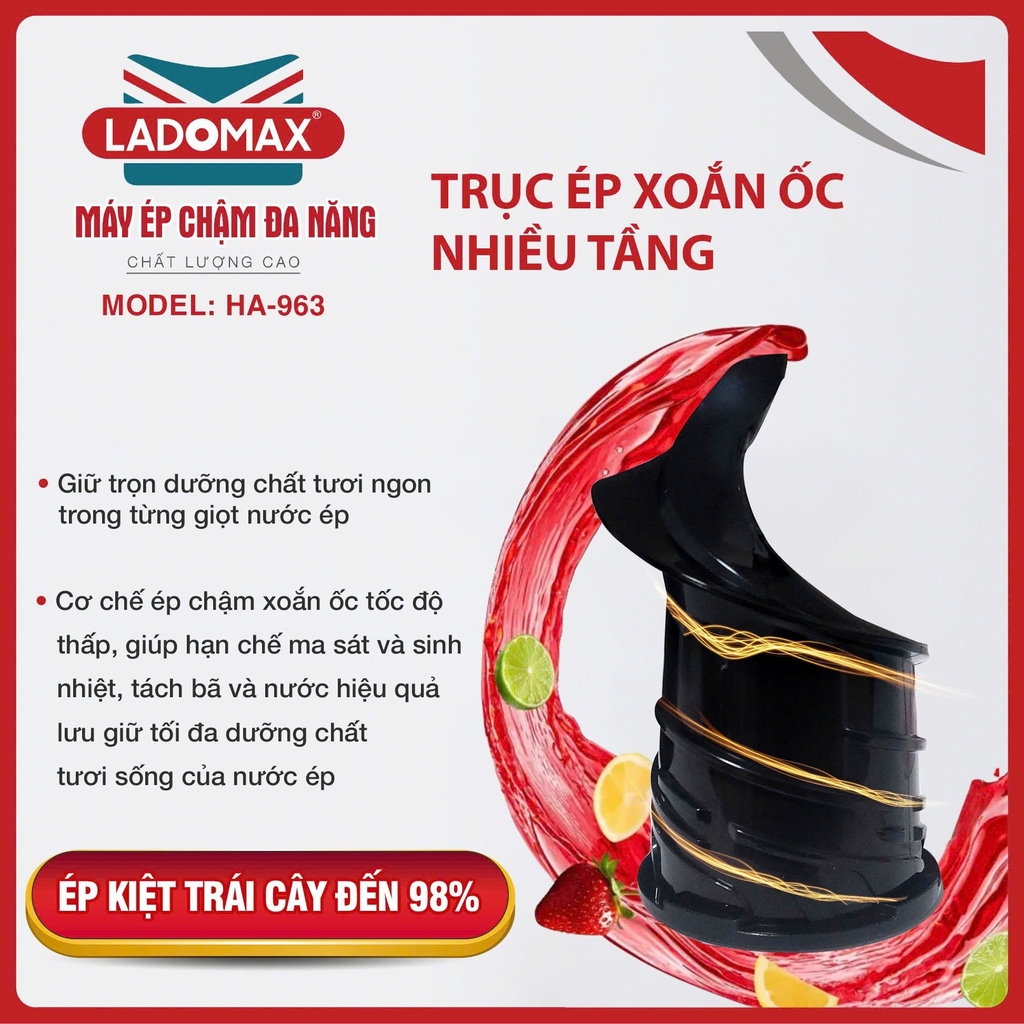 Máy ép chậm cao cấp Ladomax Ha-963