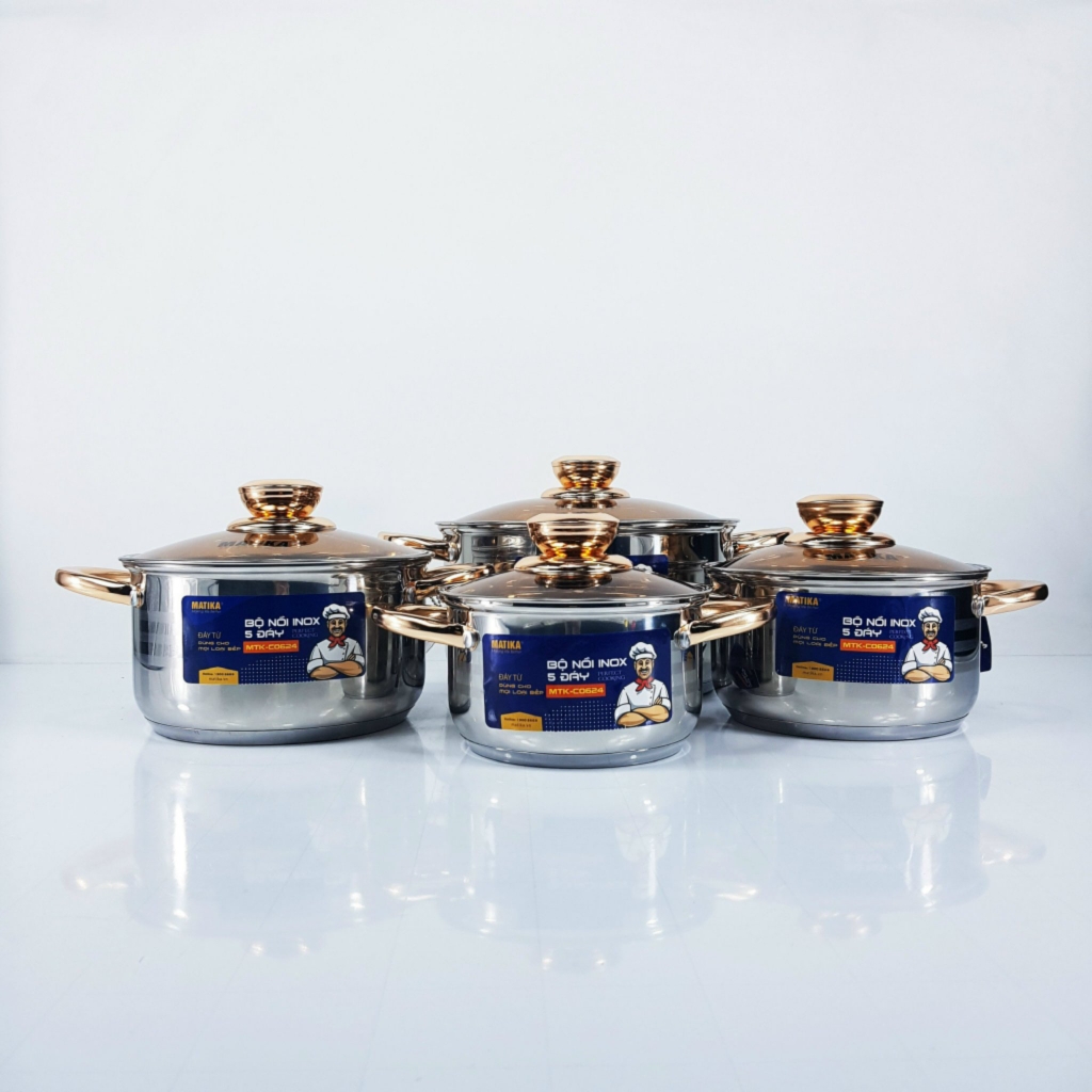 Bộ 6 nồi chảo inox Matika MTK-C0624 (1tx2)