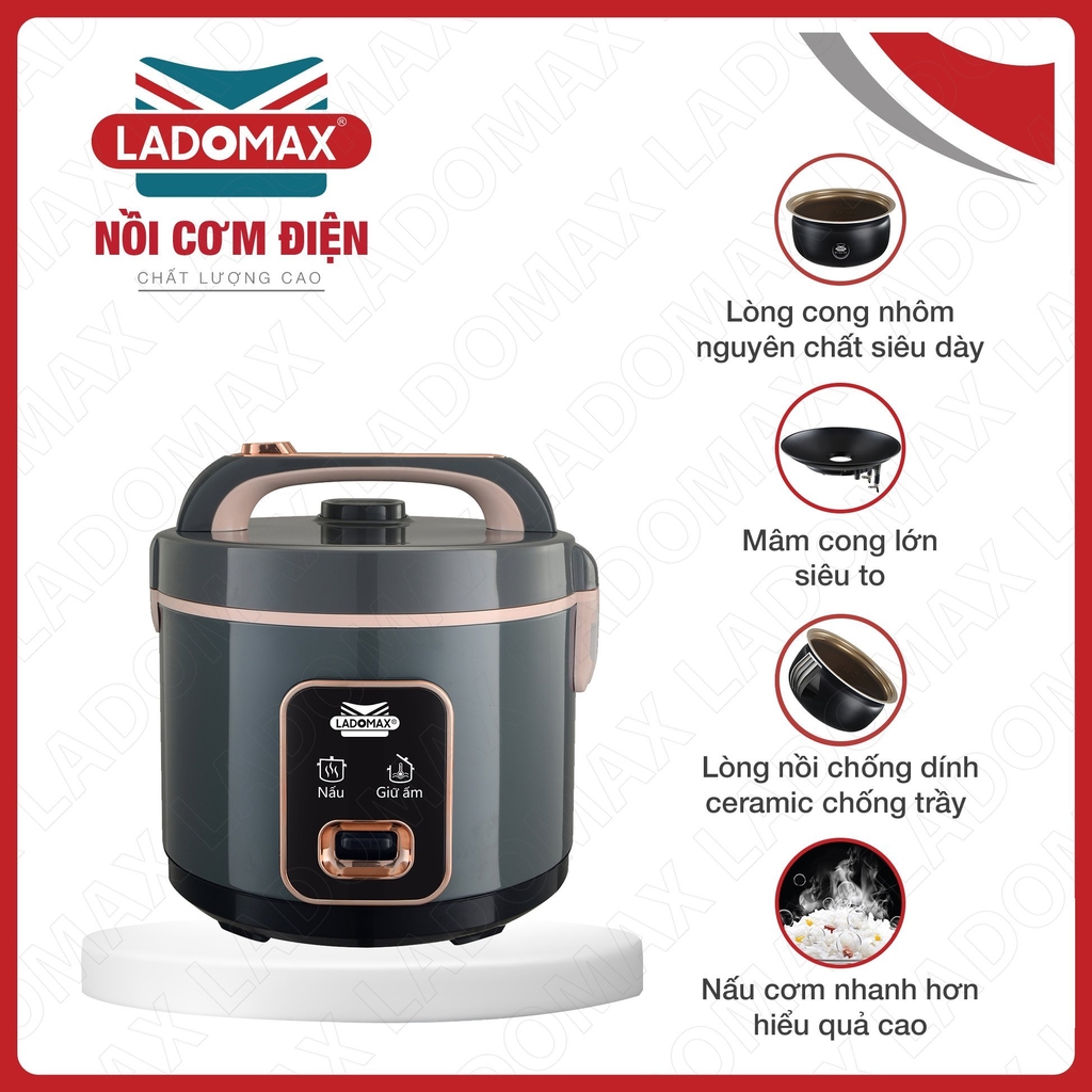 Nồi cơm điện 1.5L Ladomax Ha-7915 (1tx6)