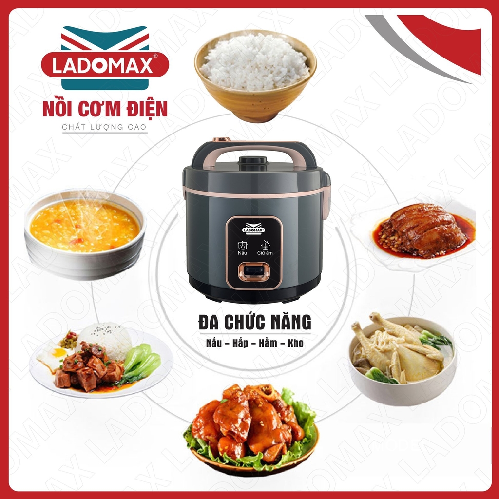 Nồi cơm điện 1.8L Ladomax Ha-7918 (1tx6)