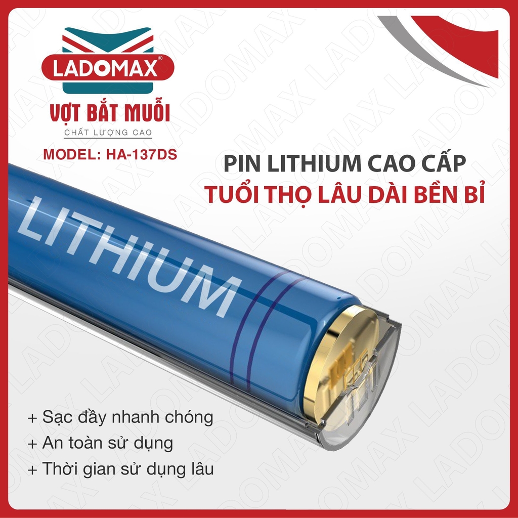 Vợt Muỗi Ladomax Ha-137DS (1tx50)