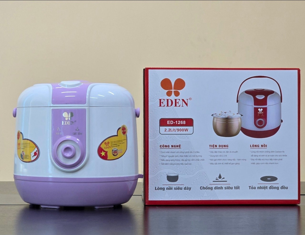 Nồi cơm điện 2.2L EDEN ED-1268 (1tx4)