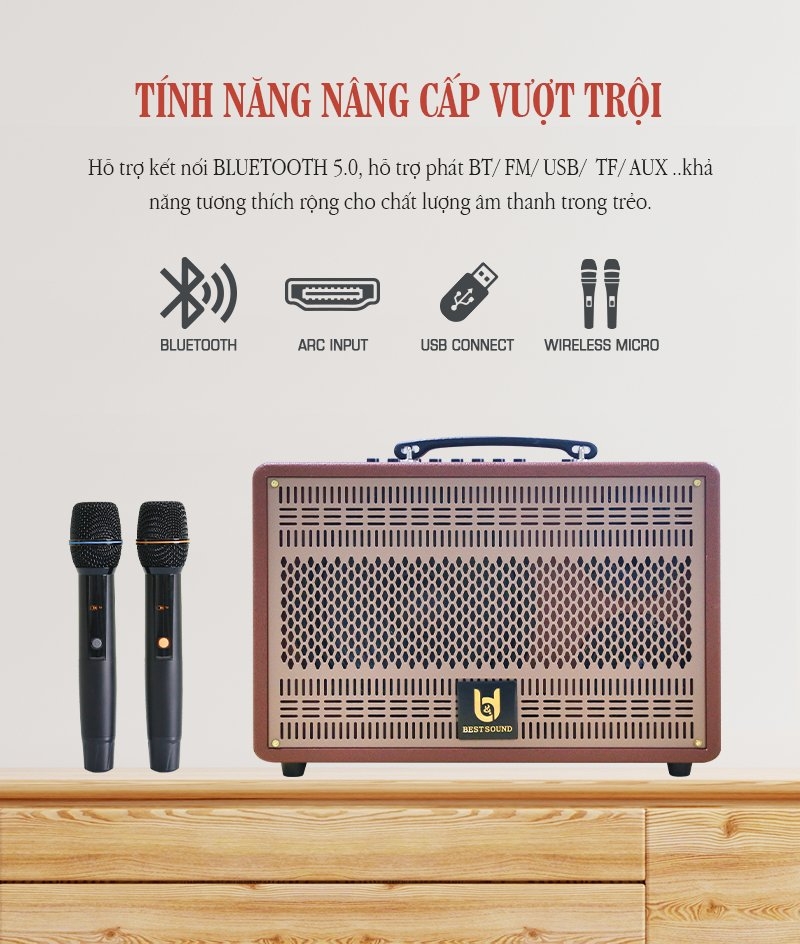 Loa kéo xách tay BestSound M8, Bass đơn 8 inch, 80W