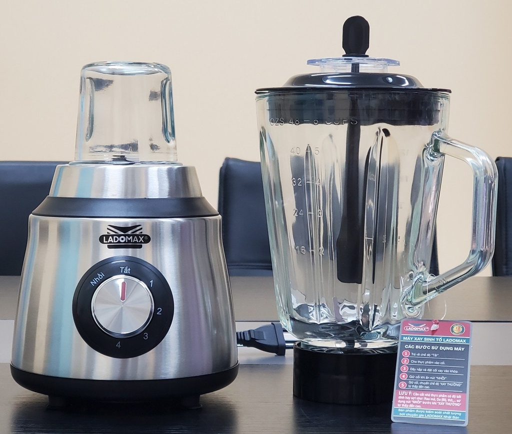 Máy xay sinh tố 2 cối thủy tinh Ladomax Ha-9168-2 (1tx6)