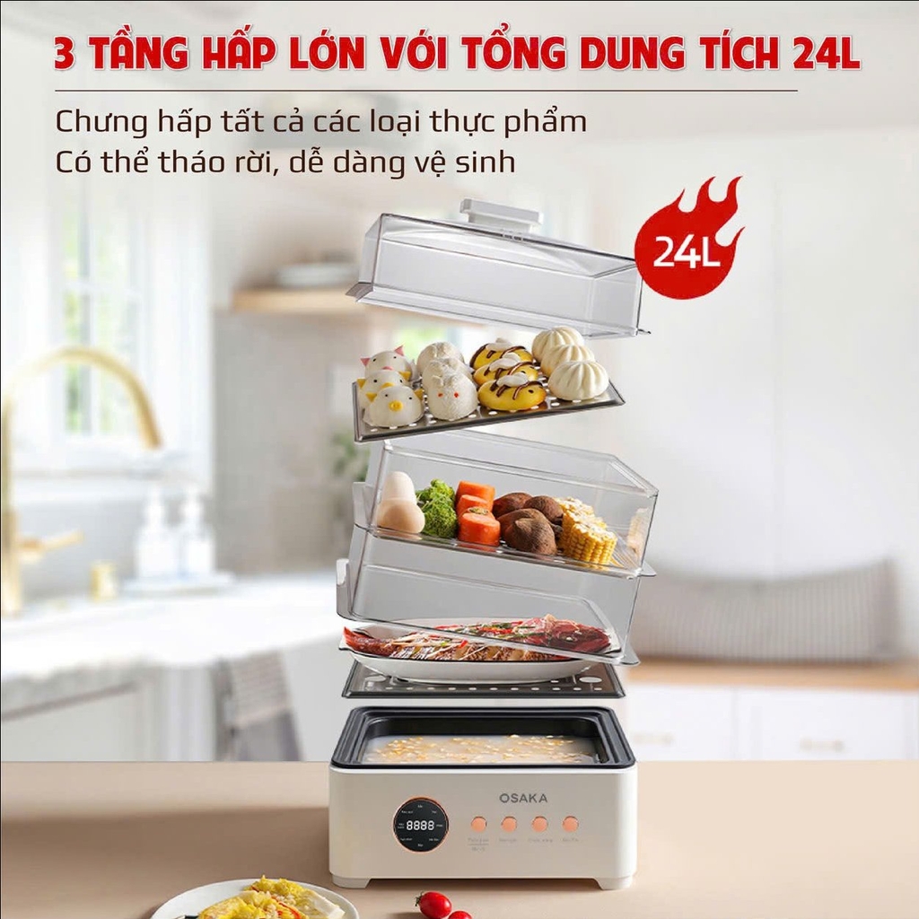 Nồi lẩu hấp đa năng Osaka MP666 (1tx1)
