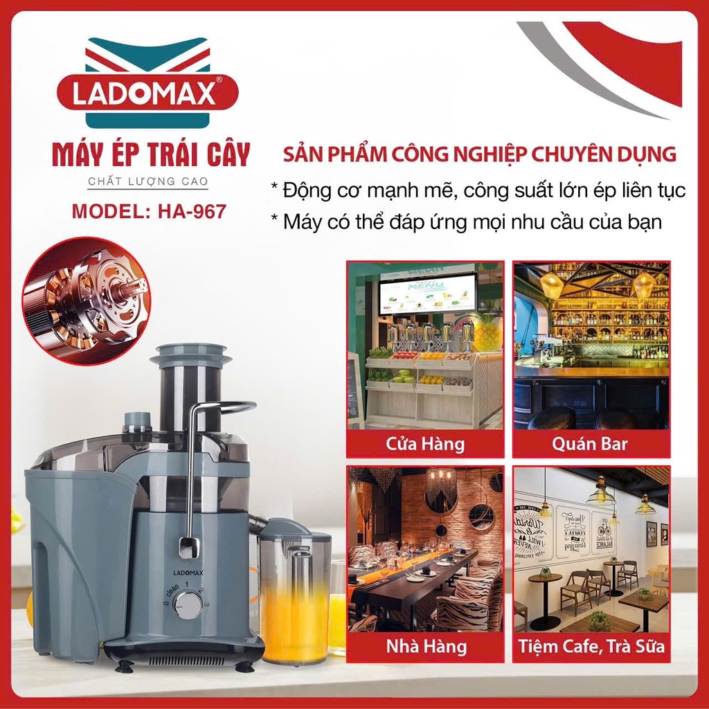 Máy ép trái cây 1180w Ladomax Ha-967-2 (kèm lưới) (1tx4)