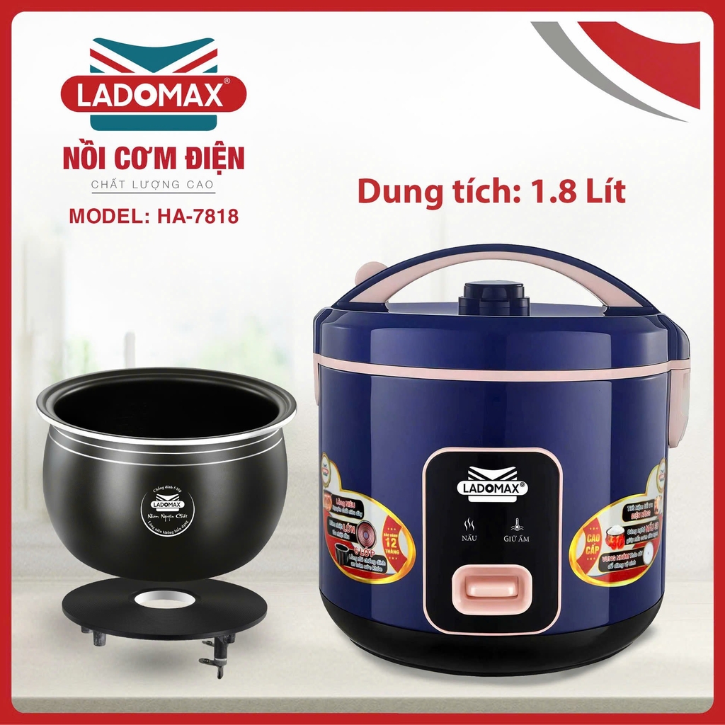Nồi cơm điện 1.8L Ladomax HA-7818