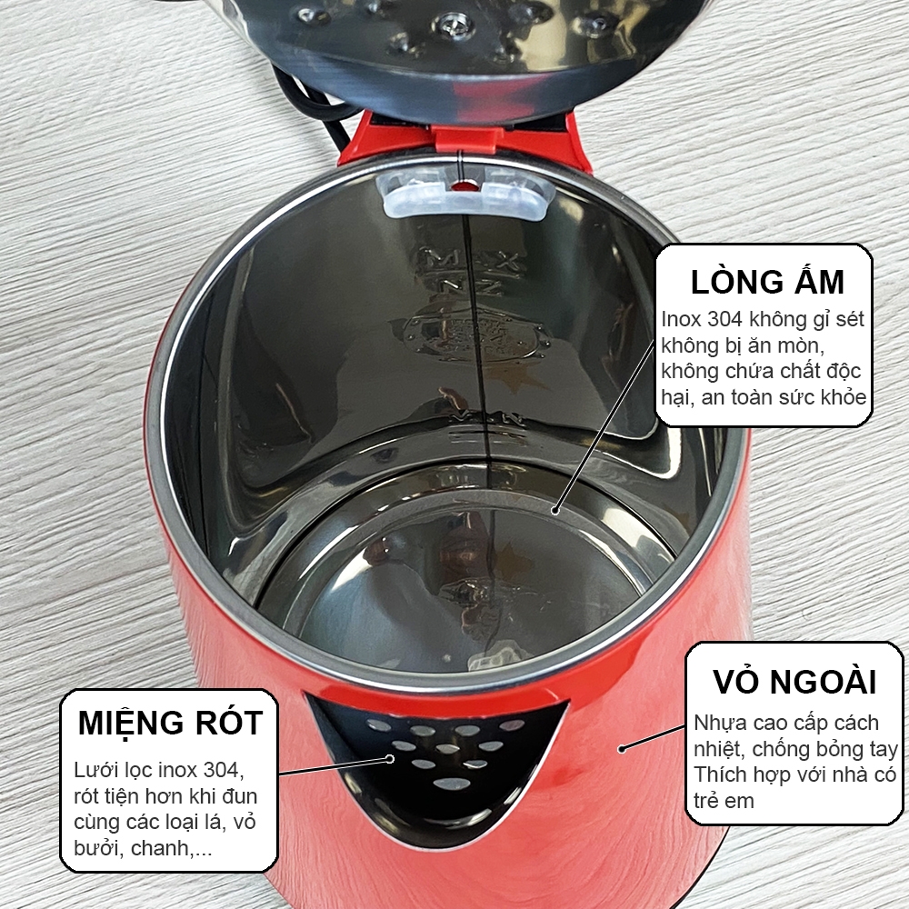 Ấm đun siêu tốc 2.0L Ladomax Ha-836 (1tx16)