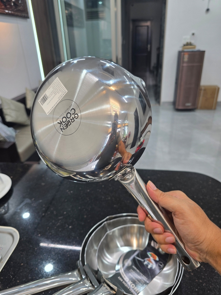 Chảo sâu inox 3 lớp miệng rót 20cm Greencook GCP255-20IH (1tx6)